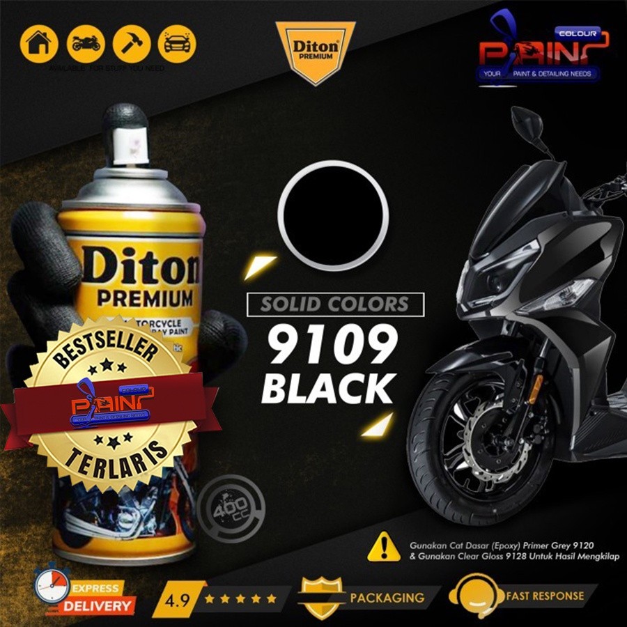TERBARU Diton Premium 9109 Black Cat Semprot Glossy