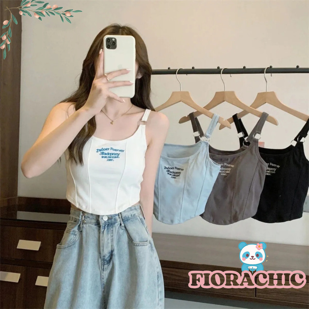 FC Tanktop Casual Full Cup Fashion BR69 Pakaian Atasan Bra Gym Kamisol Wanita Tanpa Kawat Tanktop Cu