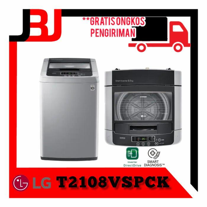 Mesin Cuci LG 1 Tabung Top loading 8kg T2108VSPCK T2108 inverter