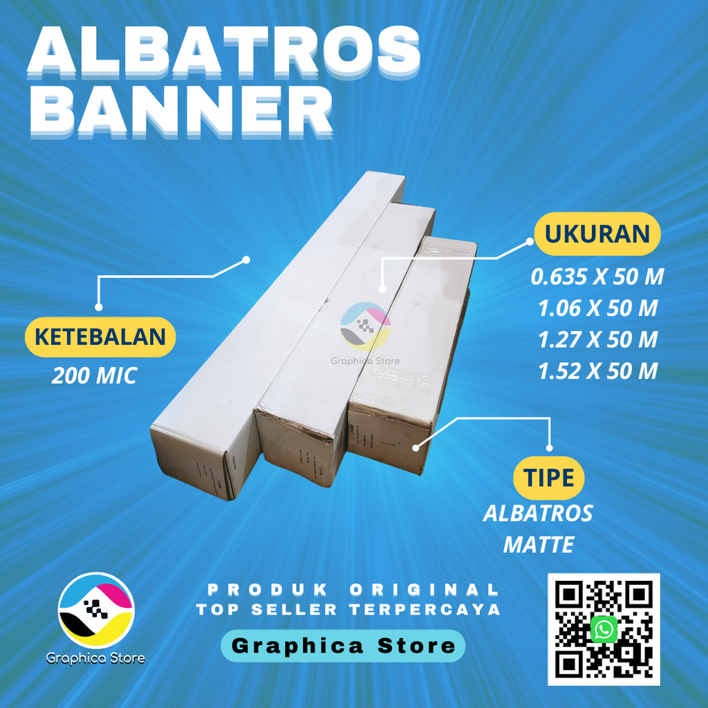 Albatros Banner Matte | Bahan Albatros Cetak Ecosolvent Roll untuk Roll Up Banner X Banner Bahan Pol