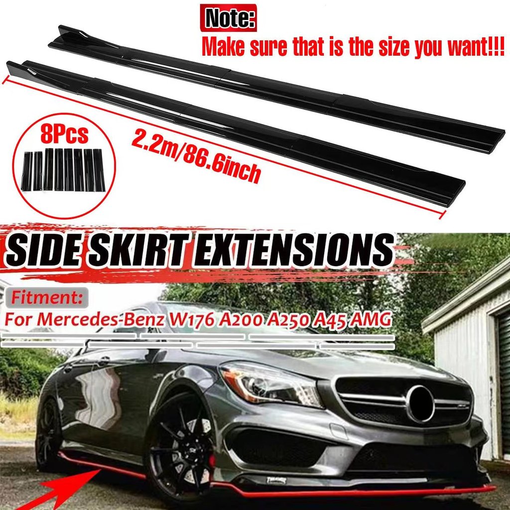 2.2m Side Skirts Extension Rocker Splitters ffuser Winglet Wings For Benz W205 W204 W203 W211 W212 W