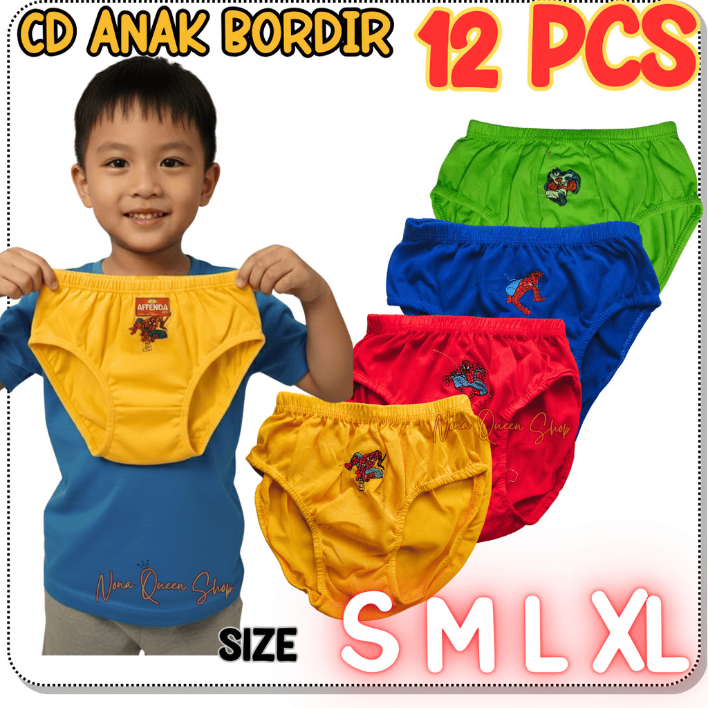 Bundling Mantap 12 Pcs CD Anak Cowok Bordir Katun Awet HALUS