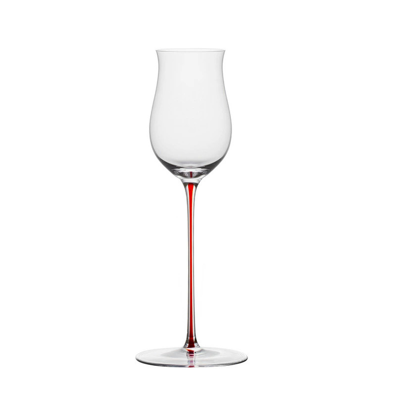 2pcs Handmade Crystal Flared Wine Glass Red Rod Sweet Whiskey Tasting Glass for Enhanced Aroma And F