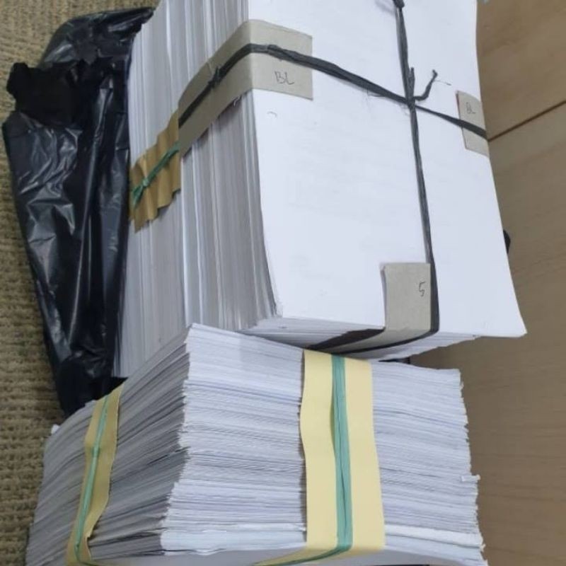 KERTAS BEKAS / HVS BEKAS F4 A4 PER KG KONDISI BAGUS SATU SISI KOSONG