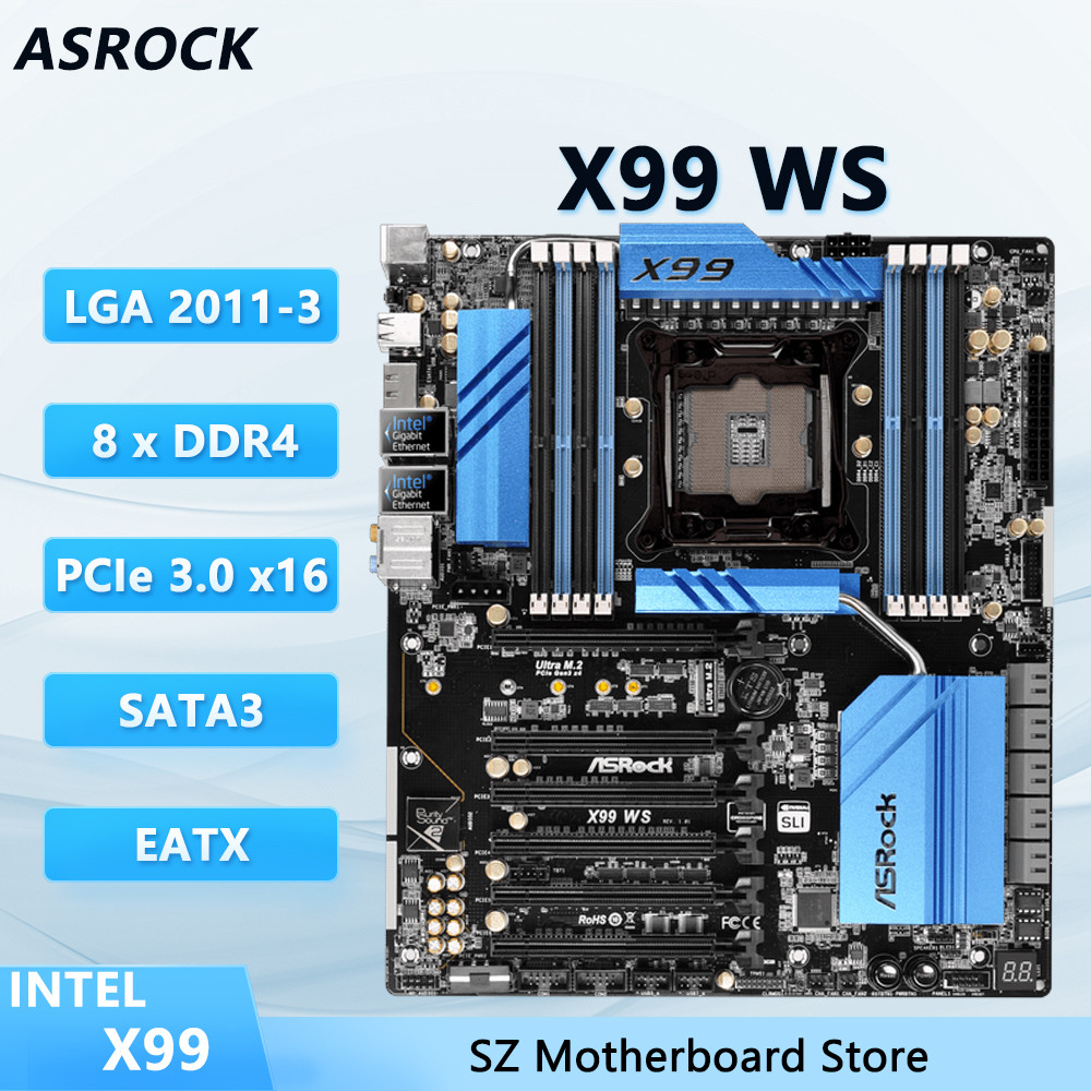 ASROCK X99 WS X99 LGA 2011-3 Motherboard Support Xeon E5-2678 v3/2680 v4 i7-5820K/5930K Xeon E5-2670