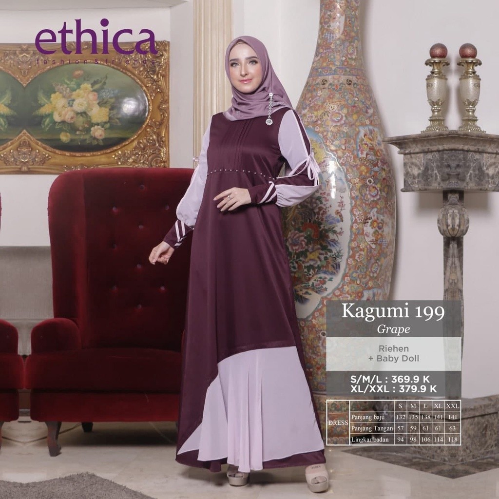 [BISA COD] DRESS ONLY ETHICA KAGUMI 199 GRAPE (DO) GAMIS DEWASA GAMIS ETHICA 2022