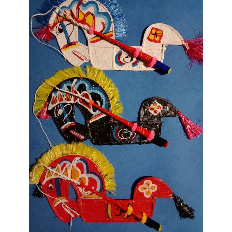 ASLI KEDIRI Mainan Anak Kuda Lumping/ Kuda Kepang/ Jaranan  Set pecut