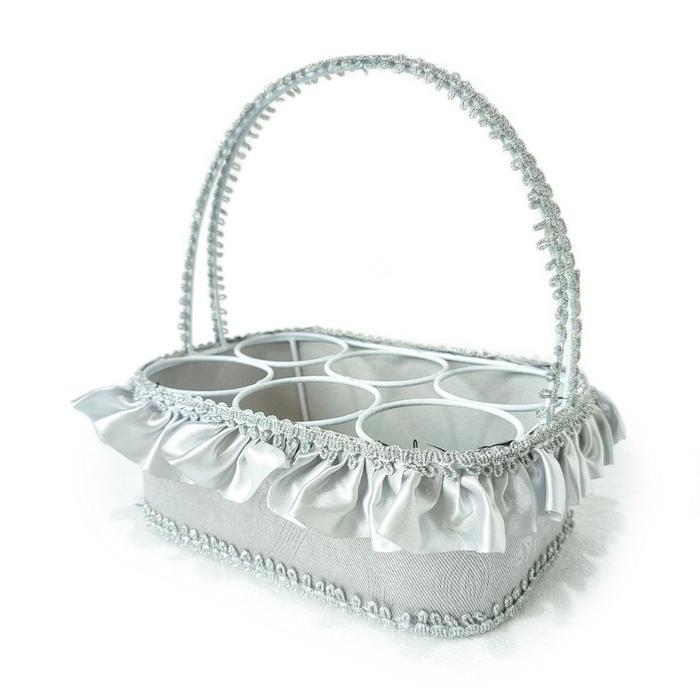 Tempat Aqua Gelas / Keranjang Aqua Gelas isi 6 lubang Besi Putih - Classic Silver