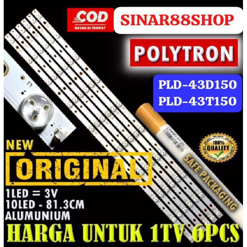 BACKLIGHT TV POLYTRON 43 INCH PLD43D150 PLD43T150 PLD 43D150 43T150 LED BL LAMPU