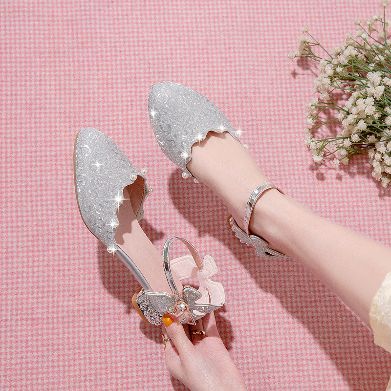 Sandal Hak Tinggi Kristal untuk Anak Perempuan