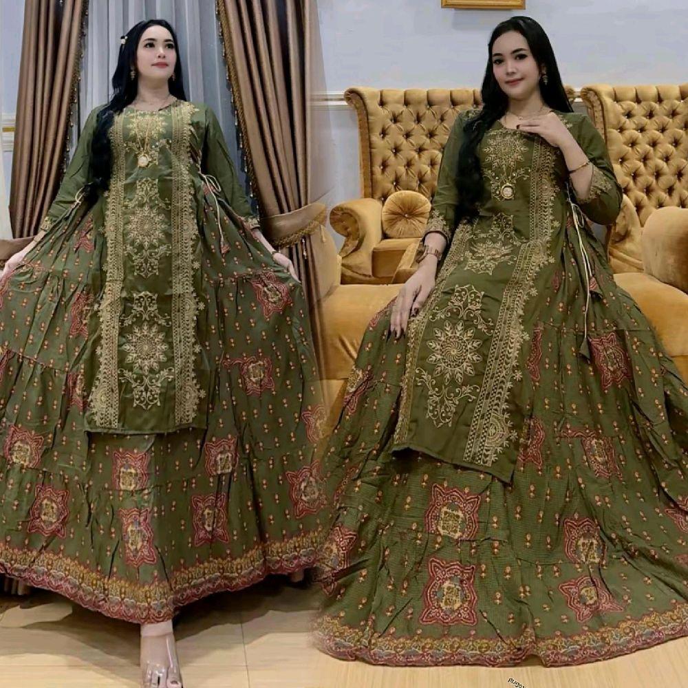 Gamis Wanita Hindi Lidah Arzani Bahan Rayon Pre Miyum Tali Samping Kanan Kiri Bawah Rempel Mayung Al