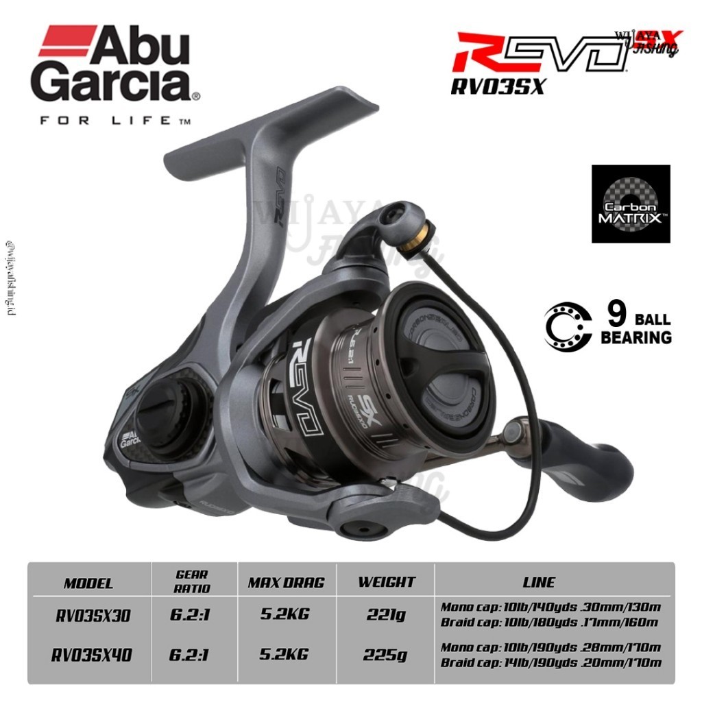 WF ABU GARCIA Revo 3 SX Spinning Reel Generasi 3 Power Handle Drag Kuat Wijaya Fishing