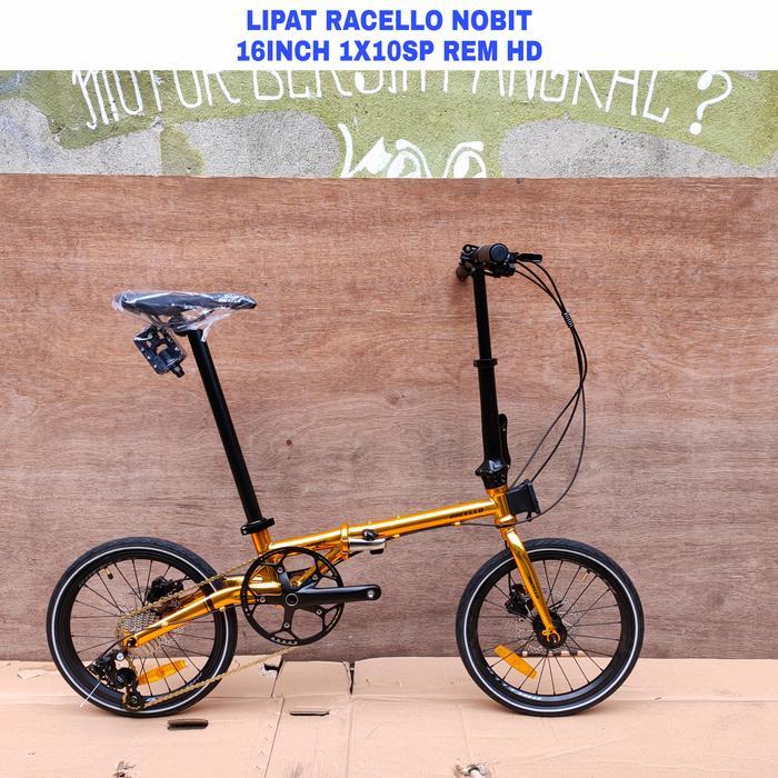 Khusus gojek/grab)Sepeda lipat racello nobit 16inch rem hydraulic