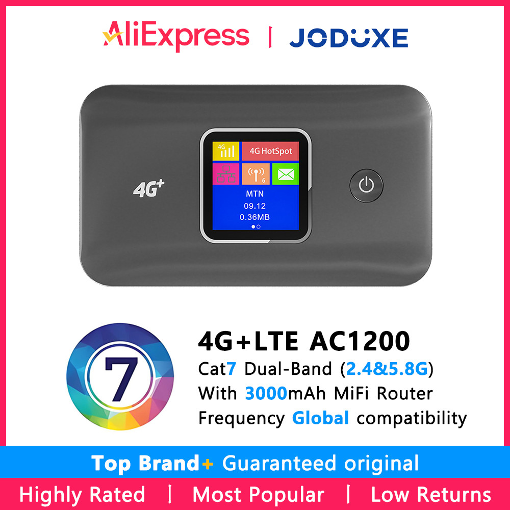 JODUXE 4G+ LTE MiFi Portable WiFi Router CAT7 Dual-Band WireLess SIM Router with Global Coverage&Ult