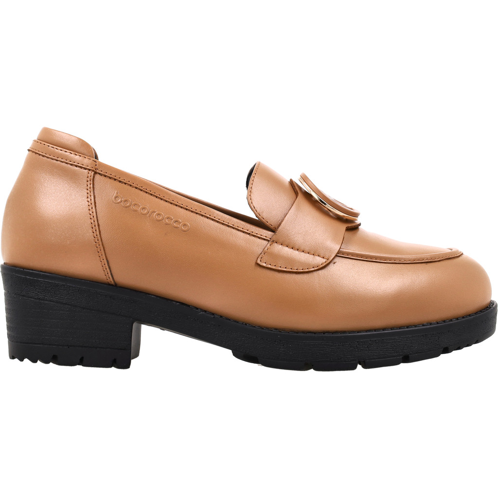 Bocorocco Natalie 006 Cognag – Sepatu Wedges Wanita Kulit Asli Warna Cognac