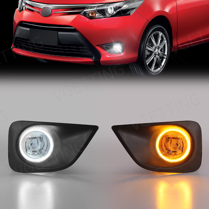Untuk Toyota Vios/Yaris Sedan 2013 2014 2015 2016 2017 Lampu Kabut LED Lampu Siang Hari DRL Lampu Se