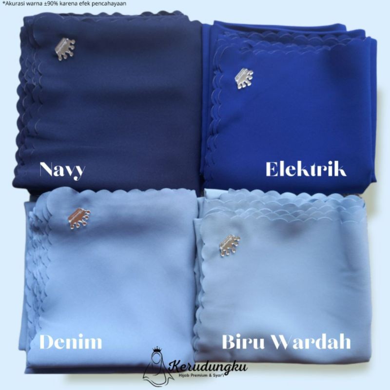 HIJAB WANITA PREMIUM KERUDUNG SEGIEMPAT PREMIUM KUALITAS IMPORT WARNA BIRU WARDAH BIRU DENIM BIRU EL