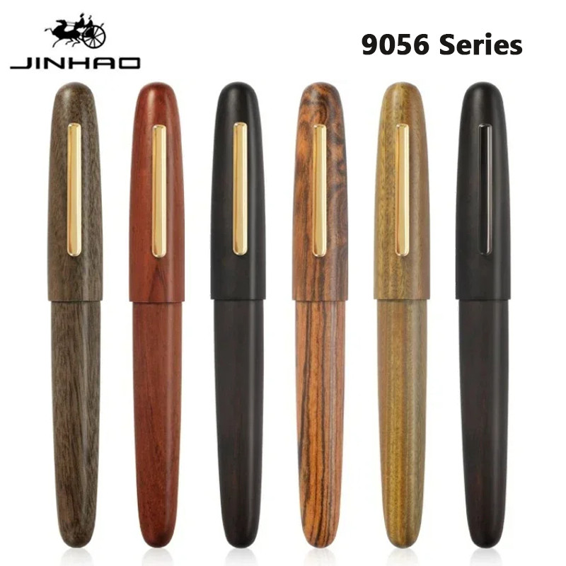 Jinhao 9056 Natural Wood Fountain Pen EF/M/F Extra Fine Nib Ink Pen Luxury Elegant Writing Pen Offic