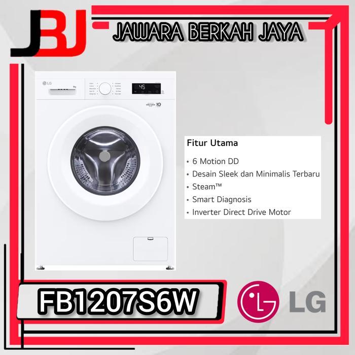 LG FB1207S6W mesin cuci 7 kg Front loading inverter LG mesin cuci 7kg FB1207 New model mesin cuci pu