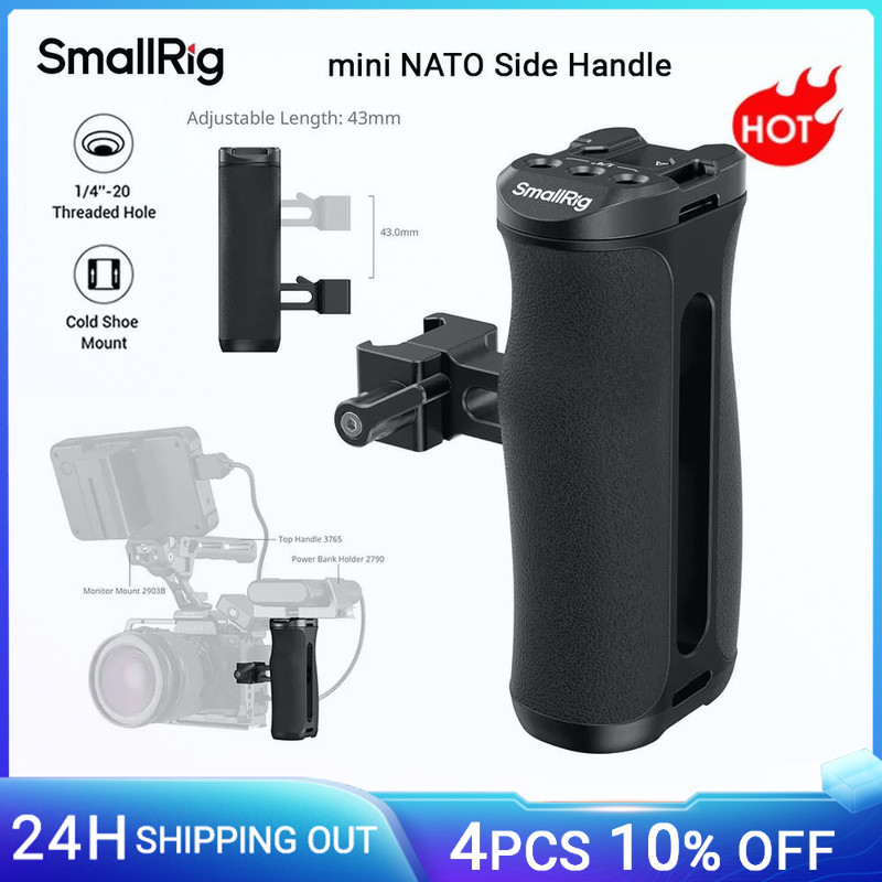 SmallRig Mini NATO Side Handle, Pegangan Tangan NATO Universal untuk Kamera, Aluminium, untuk Sony, 