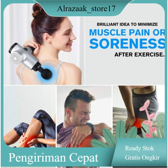 alat pijat getar wireless / massage gunn alat pijat elektrik multifungsi / deep tissue muscle massag