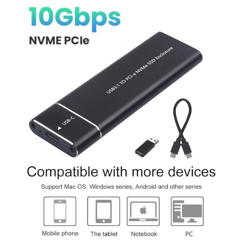 TECHX ID Case M.2 NVME SATA  -  Enclosure NGFF M.2 SATA NVMe External Case - M.2 NVME+SATA