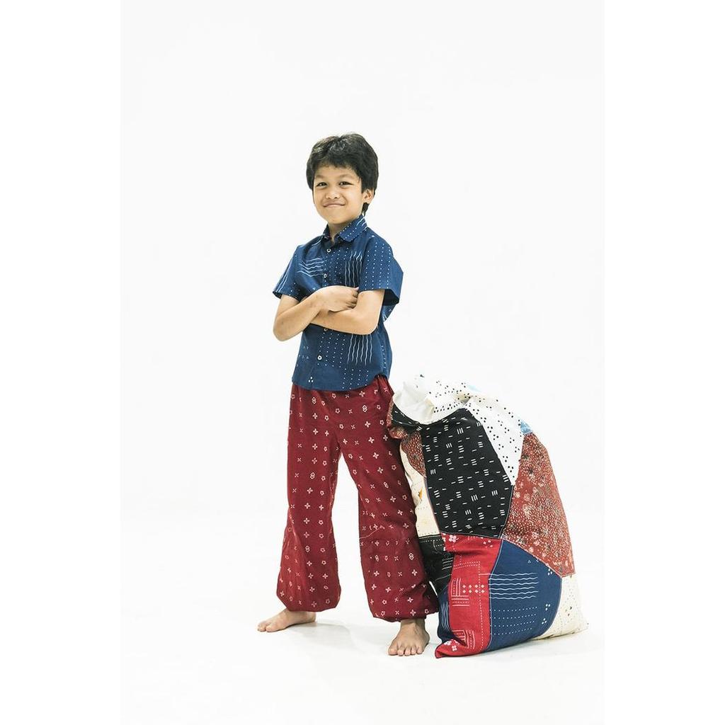 Kemeja Anak Ombak Laut Biru - L