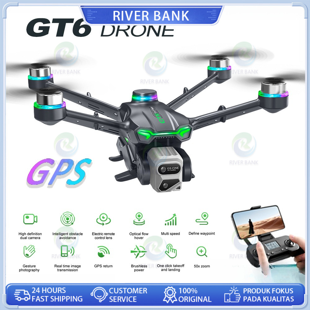 Sistem penentuan posisi GPS drone GT6 mendukung penerbangan pada ketinggian 200 meter dan jarak 1000