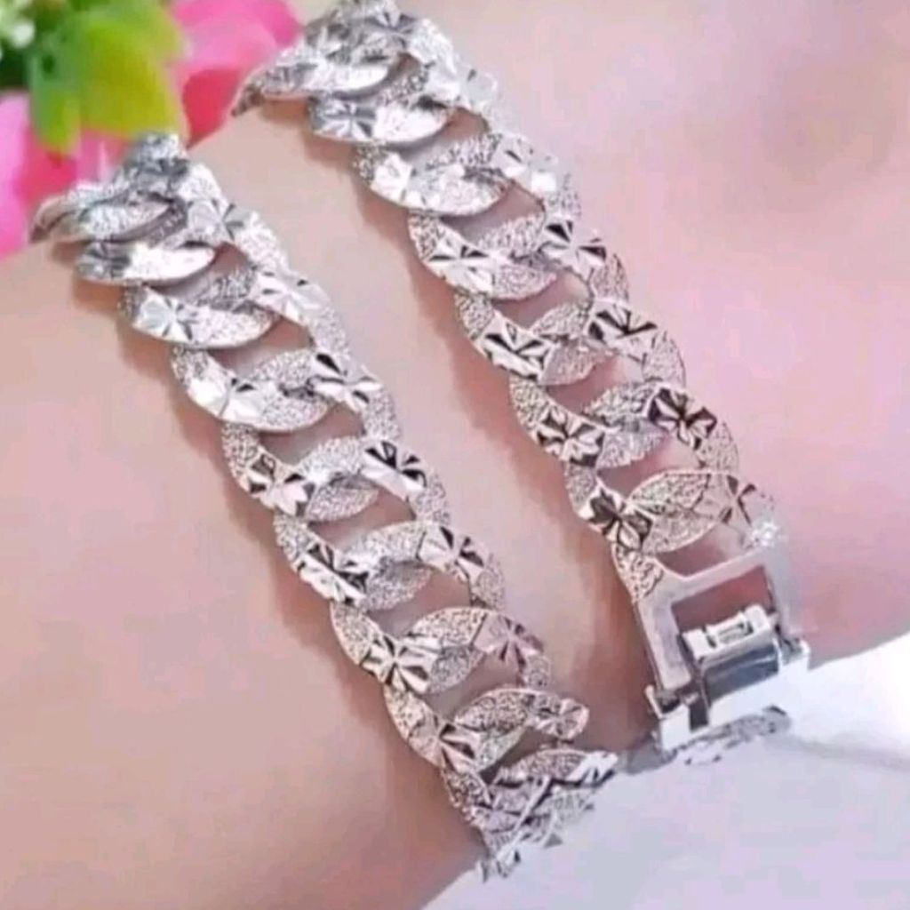 GELANG TANGAN TITANIUM SISIK NAGA SILVER