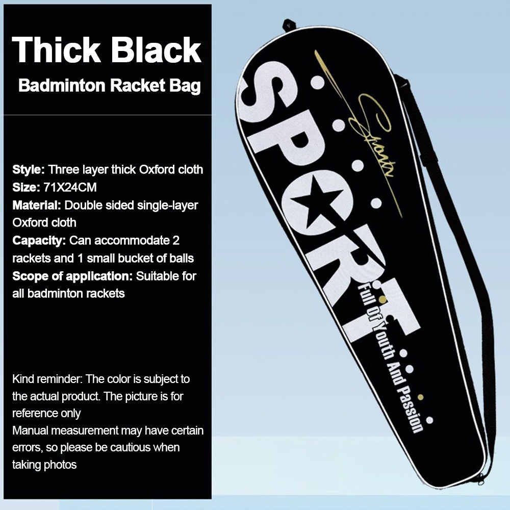 Waterproof Badminton Racket Bag Oxford Portable Badminton Racket Cover Thick Racket Carrying Bag Bad