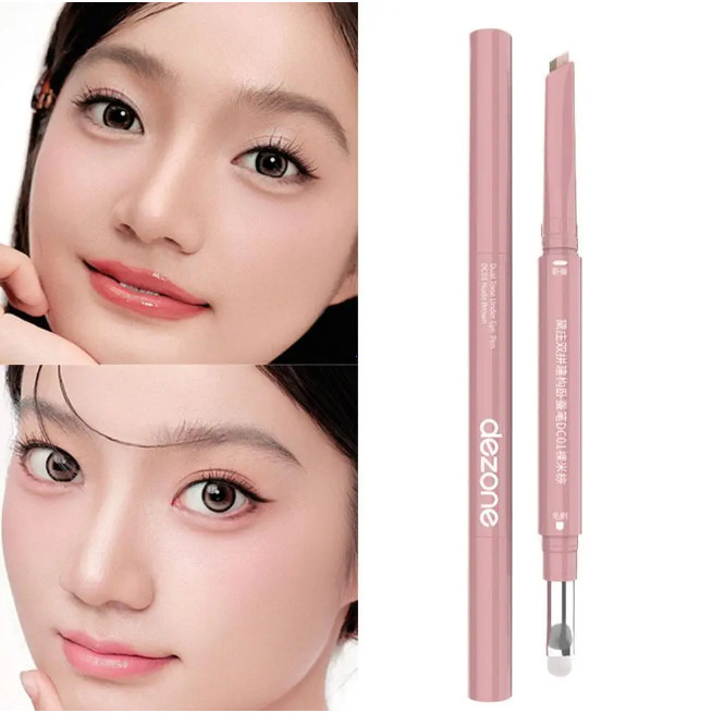 2-in-1 Silkworm Mencerahkan Pen Bayangan, Tahan Air Tiga Dimensi Satu Pen Moulding