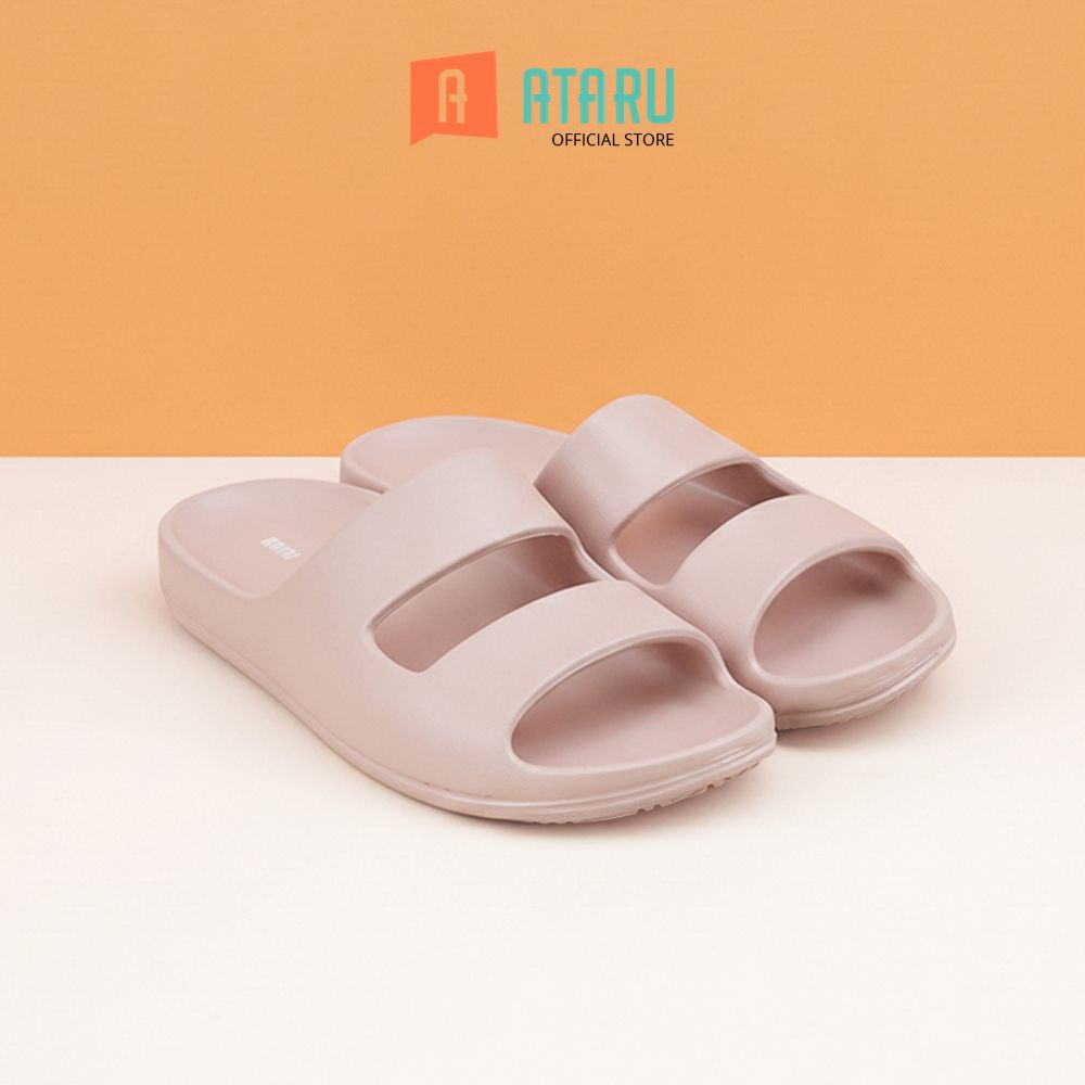 Ataru Ukuran 37/38 Sandal Wanita Double Strap - Pink Sendal Cewek Sandal Perempuan Alas Kaki Wanita 