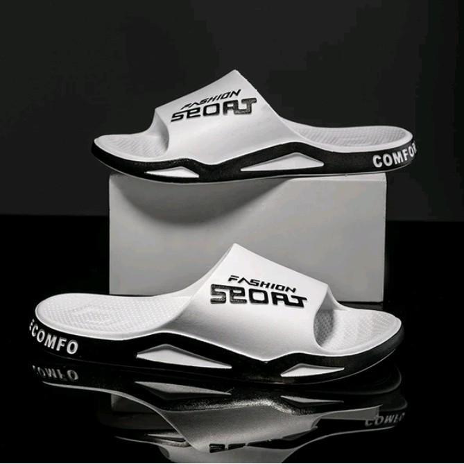 Sandal Selop cowok Karet Sandal Selop laki laki empuk Ringan Anti slip Hitam Shoes Pria Sendal - Put