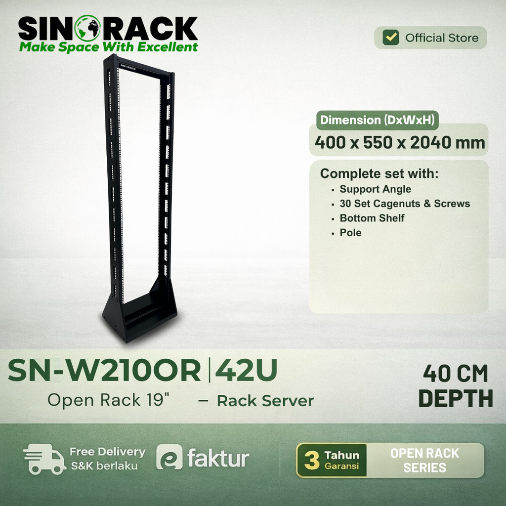 Open Rack 42U SINORACK Rak Server