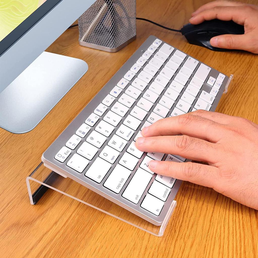 Acrylic PC Keyboard splay TrayTilted Keyboard Holder Clear Game Essential Keyboard RiserStand Notebo