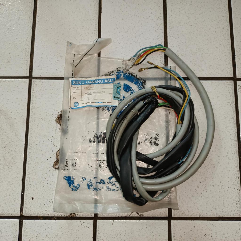 kabel body Vespa Smallframe original NOS danmotor biru cakep PTS
