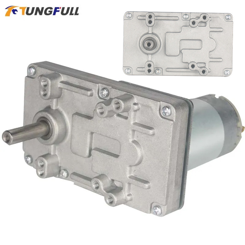 Motor DC12V 24V 45-200RPM Torsi Tinggi, Motor DC dengan Gear Box Cacing, Mekanisme Resiprokal, Bagia