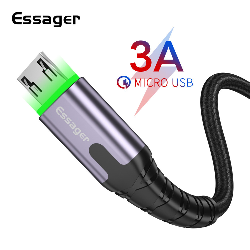 Essager Kabel Charger Micro USB With LED Fast Charging