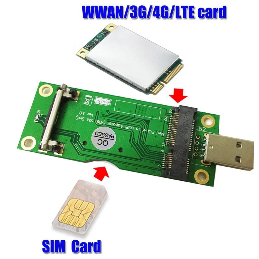 Mini Wireless Pci-e Card Slot To Usb Adapter With Sim 8pin For Wwan/lte Module