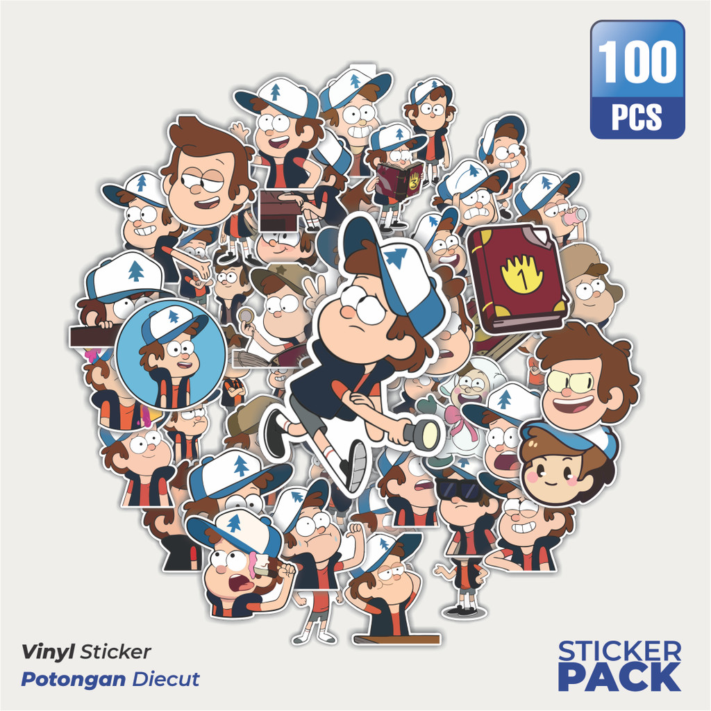 Super Hemat 100 PCS DIPPER PINES Waterproof Aesthetic- Untuk Laptop, Motor, dan Helm - Paper Station