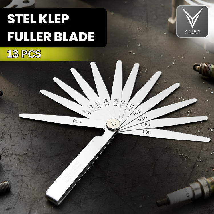 Feeler Gauge Blade 13 Pcs Fuller Gauge 0.05 - 1 mm Setelan Klep Kunci Stel Klep Motor Mobil 1 Set