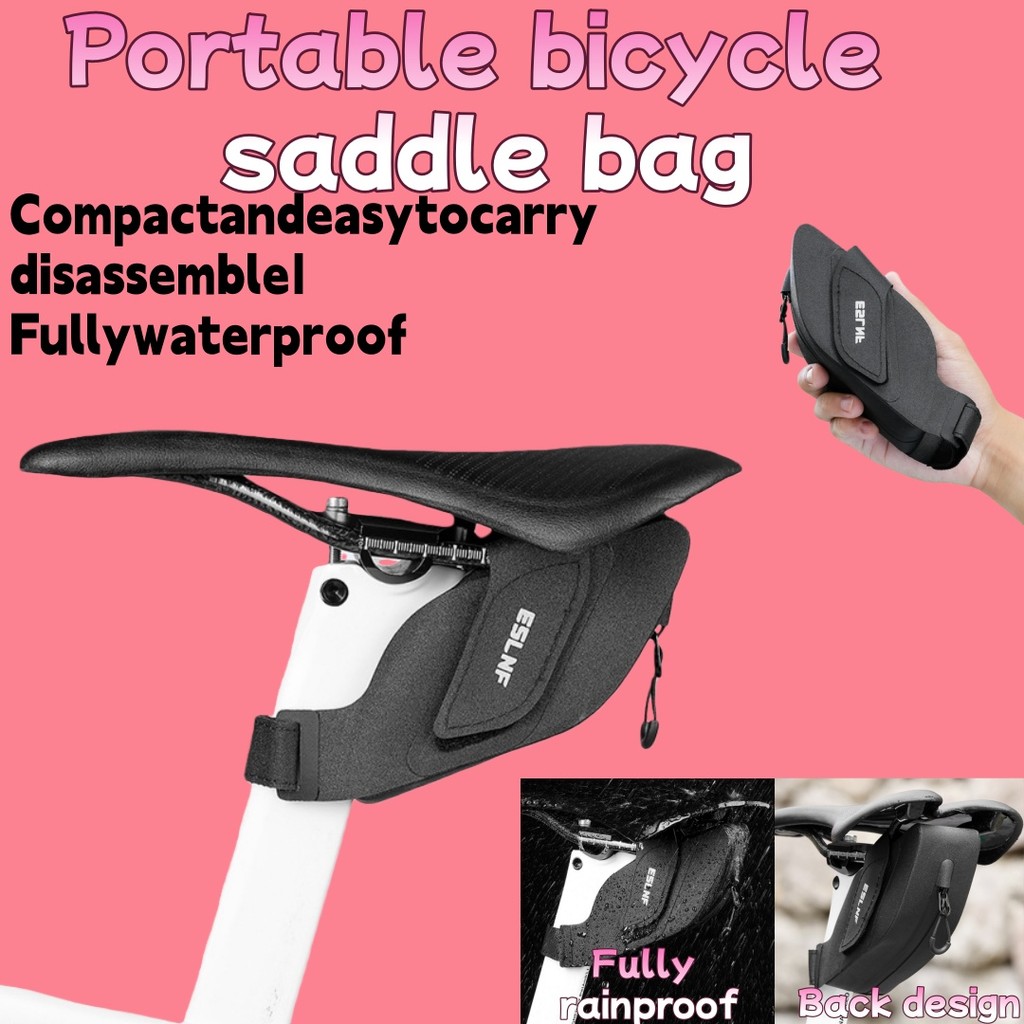 Road bike tail bag, saddle bag, cycling bag, mountain bike, portable, waterproof, large capacity sto