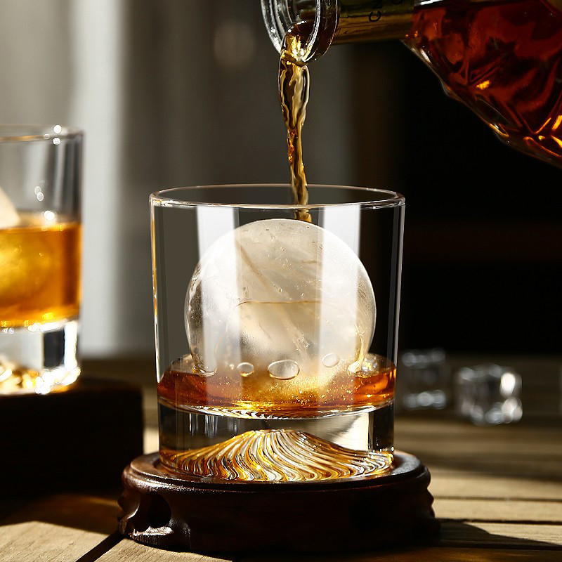 Gelas wiski Crystal Glass, gelas wiski murni, gelas minum untuk minum Whisky Brandy Beer di rumah