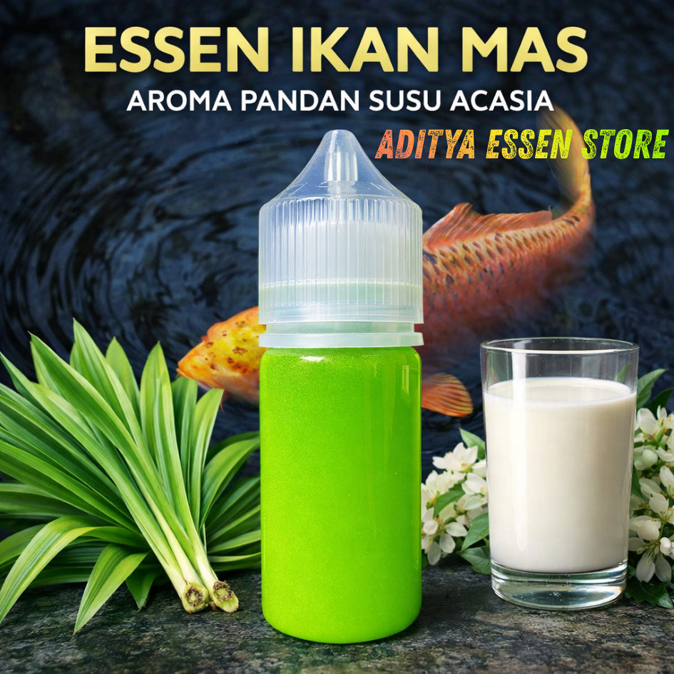 Essen Aroma Pandan Susu Acasia Khusus Ikan Mas Paling Gacor , Essen Ikan Mas Babon Rame Paling Ampuh