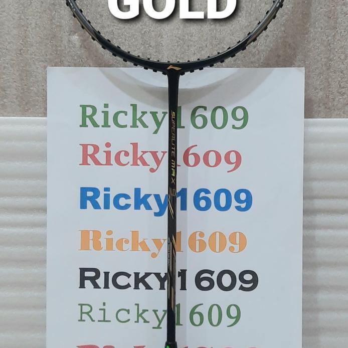 MUMPUNG PROMORAKET BADMINTON LINING G-FORCE SUPERLITE MAX 9 - ORIGINAL LI-NING - BLACK/GOLD, + BG 66