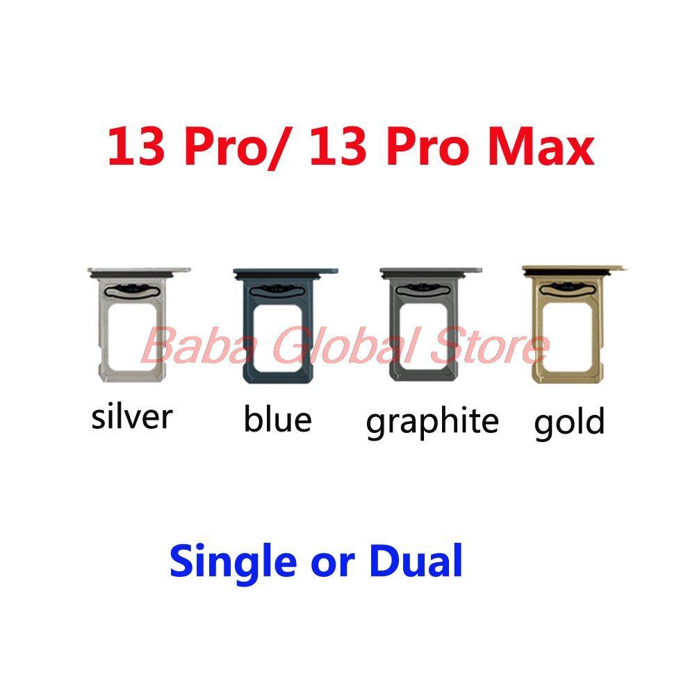 Single or Dual SIM Card Tray Holder Slot for iPhone 13 Pro, 13Pro Max Sim Adapter Replacement Parts