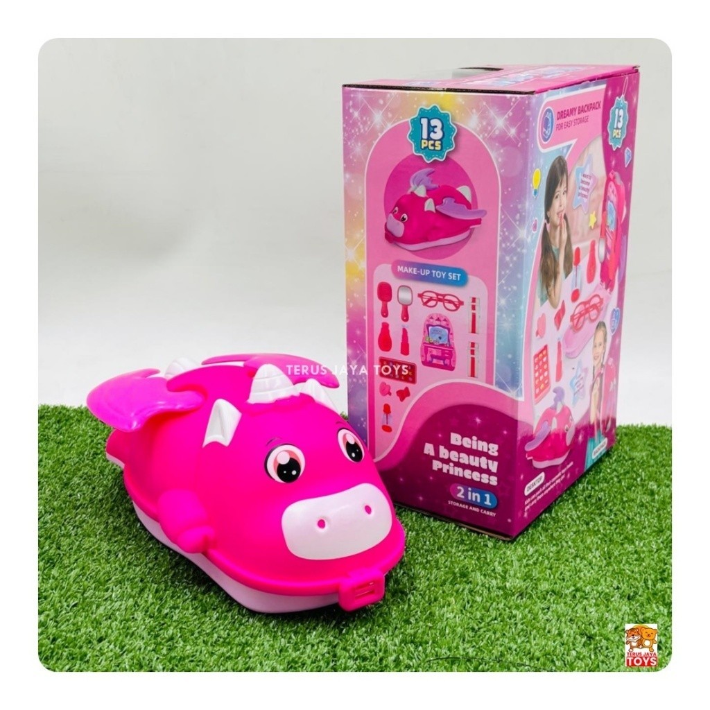 Premium Mainan Anak Perempuan Make Up Model Tas Ransel Unicorn Back Pack - Kado Main