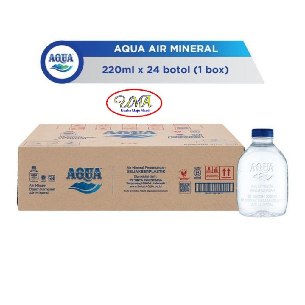 Aqua 220 ML / Aqua Cube 1 Dus isi 24 botol