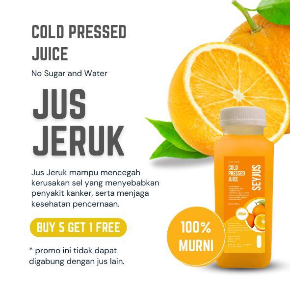 Jeruk Peras Murni 1 Liter Jus Jeruk Orange Juice Cold Pressed Juice - Medan, 1 Liter