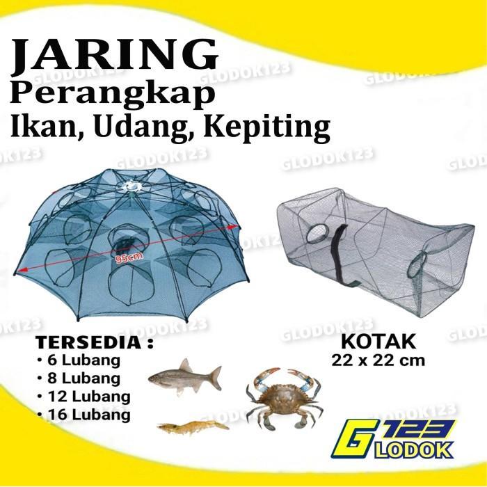 Perangkap Bubu Jaring Jebakan Ikan Udang Kepiting 6 8 12 16 Lubang